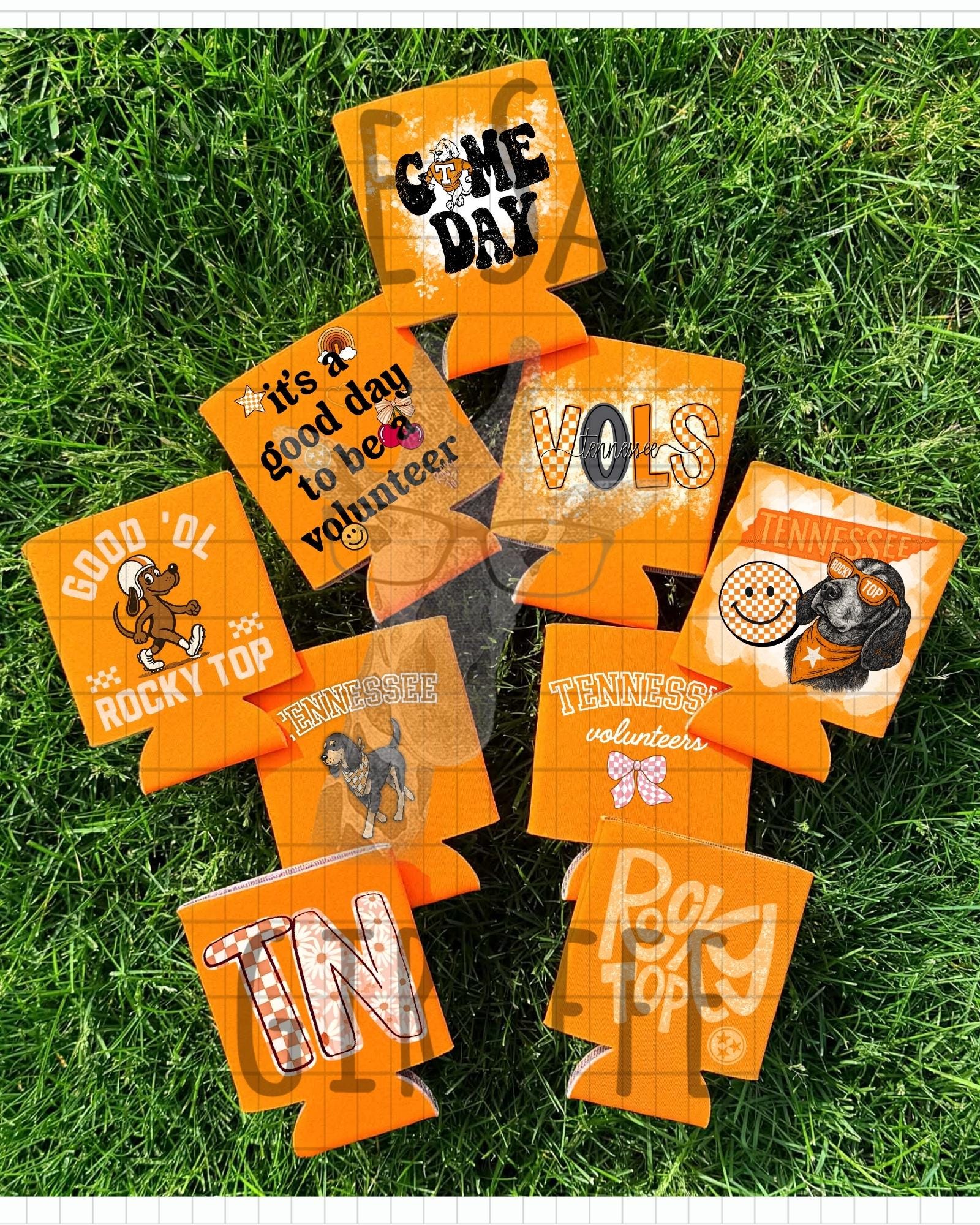 Tennessee Game Day Can Cooler, Orange Football Koozie, Southern Tailgate Drink Sleeve